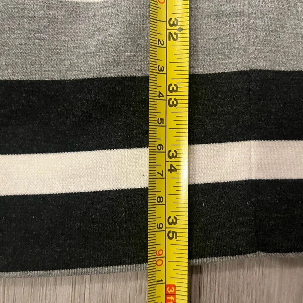 NWT Calvin Klein Black White Gray Sleeveless Striped Shift Sheath Dress - Picture 3 of 6
